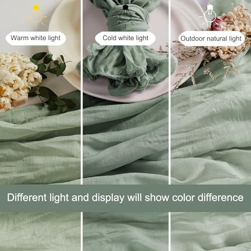 LZY 60 Pack Gauze Cheesecloth Napkins 20x20 Inch Dinner Cloth Napkins, Soft Boho Table Napkins Rustic Wrinkled Cheese Cloth Napkins Bulk for Wedding Party Baby Shower Event Decor (Sage Green) - Image 3