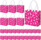 Lingvee 50 Pack Breast Cancer Awareness Gift Bags Bulk for Party by Lingvee
