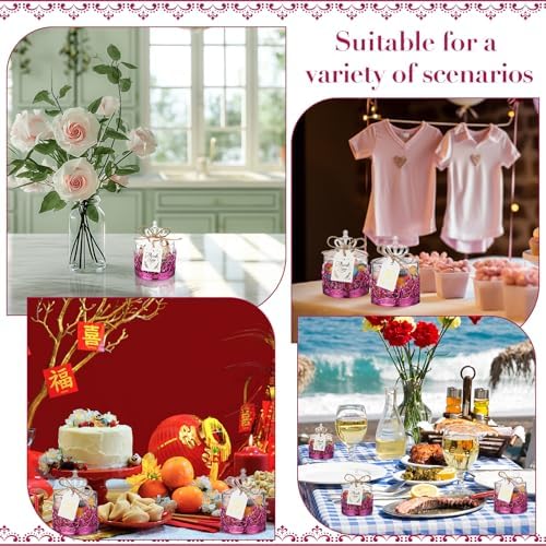 Jingmore 60 Sets Mini Crown Candy Boxes Party Favor,Rose Purple - Image 6