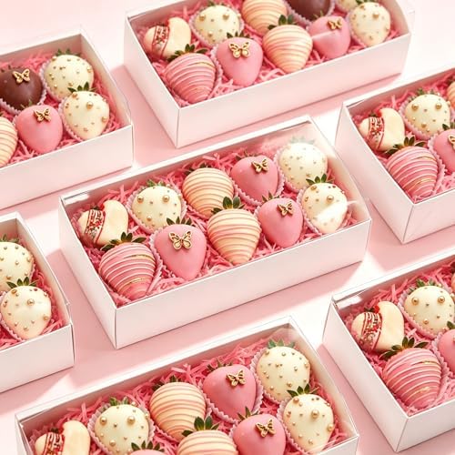 XINHPKGG 50Pcs 12x4.5x2 Inch Chocolate Strawberries Boxes for Wedding Party - Image 2