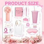 62Pcs Baby Shower Prizes for Guest Winners Handheld Fan Party Favor Set Thank You Gift with Plastic Tumbler,Notebooks,Hair Claw Gift Bags for Party Game Wedding Bridal Shower Favors (Pink, 6 Sets) - Image 3