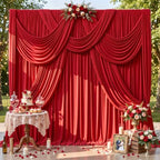 20ft x 10ft Red Backdrop Curtains, 4 Panels Red Drapes for Backdrop - Image 2