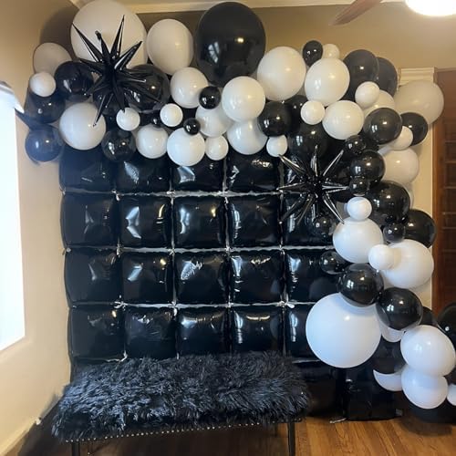 Electric Balloon Pump with 25PCS Black Square Foil Balloons, 600W Dual Nozzle Air Blower and Metallic Black Tunnel Arch Kit for Birthday Baby Shower Wedding Graduaton Party Decorations - Image 5