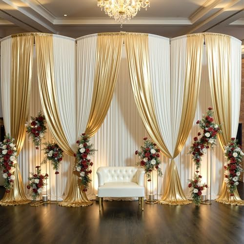 50ft×15ft Ivory Backdrop Curtain for Wedding Parties - Image 4