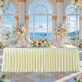 Champagne Satin Table Clothes for 8 Foot Rectangle Tables - 8FT Wrinkle Resistant Glitter Rectangle Tablecloths, Party Table Covers for Wedding Banquet, Baby Shower, Birthday, Holiday Dinner by WishCare