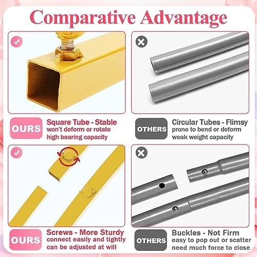 Asee'm 7.2FT Gold Metal Arch Backdrop Stand Wedding Balloon Background - Image 3