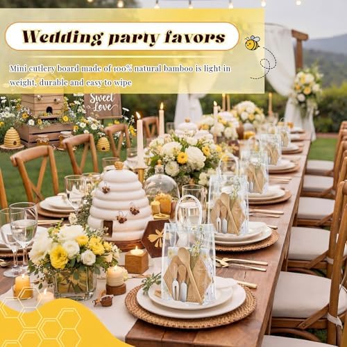 Nuenen 6 Sets Baby Shower Game Prizes Bee Mini Charcuterie Board, Hexagon - Image 5