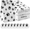 Meanplan 400 Pcs Paper Paw Bags with Footprint Paper Dog Treat Bags Bulk for Lunch Snacks Bread Candy Sandwich Popcorn Cookies Food Party Favors (White) by Meanplan