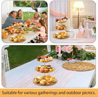 3 Pcs 3 Tier Stainless Steel Cupcake Stand, Gold Tiered Dessert Stand for Wedding, Birthday Party, Baby Shower, Tea Party, Graduation Ball (Gold) - Image 5