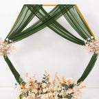 Sheer Gauze Wedding Arch Draping Fabric 29" x 20 FT 4 Panel Moss Green - Image 6