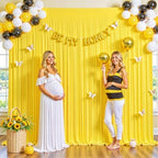 Yellow Backdrop Curtain for Parties Wrinkle Free Lemon Yellow Photo Curtains Backdrop Drapes Fabric Decoration for Birthday Party Wedding Baby Shower 5ft x 7ft,2 Panels by Tao-GePartyDecorations