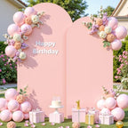 Dusty Rose Photo Arch Backdrop Cover Set of 2 for Party Spandex 7.2 and 6ft Arch Covers Stretchy Backdrop Baby Shower Balloon Arch Stand Covers for Girls Birthday Wedding Bridal Shower Background by Suppromo