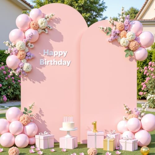 Dusty Rose Photo Arch Backdrop Cover Set of 2 for Party Spandex 7.2 and 6ft Arch Covers Stretchy Backdrop Baby Shower Balloon Arch Stand Covers for Girls Birthday Wedding Bridal Shower Background by Suppromo