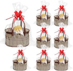 8 Set Baskets for Gifts Large Empty Woven Bamboo Gift Basket Bulk Kit with Handles and Clear Cellophane Wrap, for Baby Shower, Birthday Party, and Wrapping Gift Bags and Cards Supplies by LECEHIVO