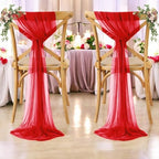 MDS Pack of 125 Chiffon Chair Sashes for Wedding & Event Décor - Red - Image 6