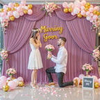 30ft x 10ft Dusty Pink Backdrop Curtain for Parties Rose Wrinkle Free Backdrop Drapes Panels for Baby Shower Birthday Party Wedding Photo Photography Polyester Fabric Background Decoration - Image 2