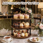 Cupcake Stand, 3 Tier Large Rustic Wooden Cupcake Tower for 50 Cupcakes - Image 5