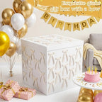 Kolldenn Extra Large Gender Reveal Gift Box with Lid Bows, 28x28x28, Gold - Image 2