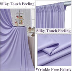 10x8 ft Wrinkle Free Lavender Light Purple Backdrop Curtain Drapes, Polyester Wedding Curtains Party Background for Baby Shower Birthday Parties - Image 2