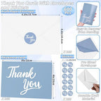 600 Pcs Blue Thank You Cards Bulk with White Envelopes and Stickers 4x6 Inch Blank Thank You Notes Box Set Minimalistic Design for Business Wedding Baby Shower Graduation Bridal Shower Funeral - Image 2