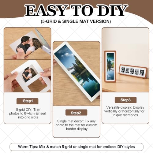 Lineshading 2 Pcs Photo Booth Frames 11.4 x 3.5 in, White, Teak Wood - Image 6