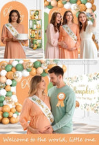 cocomigo Little Pumpkin Baby Shower Decorations, All-in-1 Set for 25 Guests - Image 7