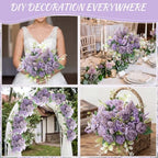 Zeyune 12 Pcs 13.4 Inch Artificial Flowers Bouquet,Peony,Purple - Image 3