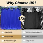32ftx10ft Wrinkle Free Royal Blue Backdrop Curtain - 10 Feet Photography Backdrop Drapes, Silky Polyester Back Drop Cloth for Wedding Baby Shower Balloon Arch Background - Image 5