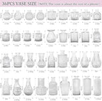 Set of 36 Glass Bud Vases Small Flower Vases for Centerpieces - Image 2