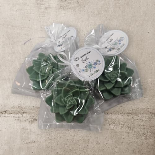 Boho Garden Personalized Succulent Soap 10 Party Favors for a Bohemian Bridal Shower, Wedding Party, Baby Shower or Birthday with Tags Baby in Bloom - Image 7