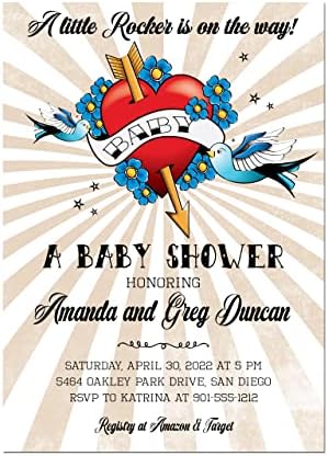 Rock and Roll Tattoo Baby Shower Invitation - Image 3