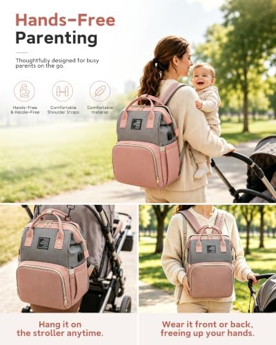 houscly Diaper Bag Backpack with Changing Station, 25L Large Capacity - Image 6