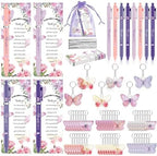 180 Pcs Butterfly Baby Shower Gifts for Guest A Little Butterfly is On The Way Party Favors Retractable Ballpoint Pens Keychains and Greeting Cards Bulk Gender Reveal Souvenirs Prize Game Supplies by Unknown