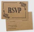 50 Blank RSVP Cards,RSVP Postcards No Envelopes Needed,Kraft Print Response Card,RSVP for Wedding,Baby Shower,Bridal Shower by Inkdotpot