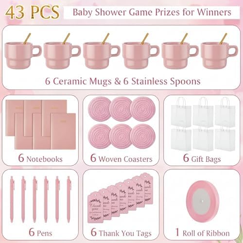 43 Pcs Baby Shower Game Prize for Winner Baby Shower Favor, Pink - Image 2