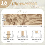 15 Pack Beige Cheesecloth Table Runner 17 x 108 inch Cheese Cloth Table Runners 9ft Beige Table Runner Rustic Romantic Sheer Gauze Runner for Wedding Party Baby Shower Table Decoration - Image 2