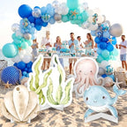 Honoson 4 Pcs Large 32" Under The Sea Party Decorations Ocean Animal Shell Cardboard Cutouts Standup Baby Shower Backdrop Photo Props Sign for Marine Animal Birthday Party Decor - Image 6