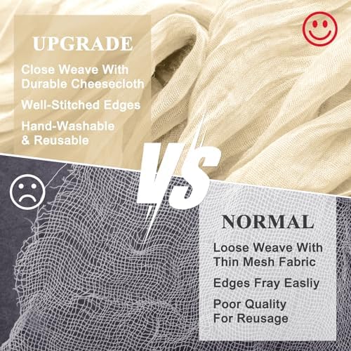 Wokceer Cheesecloth Table Runner Beige 10FT Boho Gauze Runner, 12 Pack - Image 4