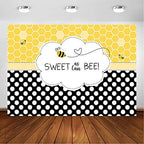Avezano Sweet As Can Bee Backdrop Honeycomb Bee Theme Baby Shower Photography Background Photoshoot Bee-Day Birthday Party Decorations Cake Table Banner (8x6ft) by AVEZANO