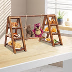 3 Tier Serving Ladder Stand with Swing, Wooden Cupcake Stand by Unknown