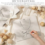 Silkfly 24 Pcs Paper Gift Bags with Handles & Bow Ribbon, Ivory - Image 4