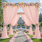 20x10ft Pale Pink Backdrop Curtains for Wedding Parties Wrinkle Free Photo Backdrop Drapes for Photography Birthday Baby Shower Soft Fabric Party Backgournd for Photoshoot 5x10ft, 4 Panels - Image 6