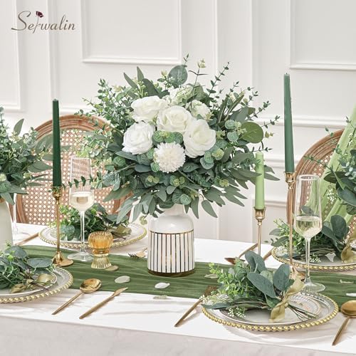 Serwalin 130PCS Mixed Eucalyptus Stems Bulk, Faux Greenery Stems - Image 6