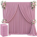 50x10ft Dusty Pink Backdrop Curtain for Wedding Parties Wrinkle Free Fabric Pink Drapes Backdrop Decoration for Baby Shower Birthday Photography Decoration 10 Panels, 5ft x 10ft by Gogoparti