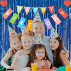 20 Pack Foil Curtain Backdrop Blue Metallic Tinsel Foil Fringe Curtains Photo Booth Props for Birthday Wedding Engagement Baby Shower Bachelorette Christmas Holiday Celebration Party Decorations - Image 5