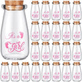 Patelai 24 Packs Baby Shower Favor Milk Jar Vintage Milk Jar for Girls Glass Bottle with Cork Lids It's a Girl Favor Bottles Jars for Decorations Guests Souvenirs Centerpieces(Pink Girl Style) by Patelai