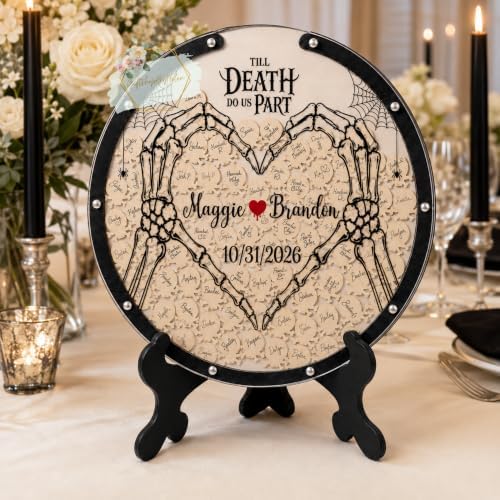 Personalized Wedding Guest Book Alternative, Gothic Skeleton Design - Image 4