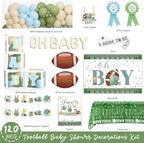 Football Baby Shower Decorations Kit, American Football Baby Shower Supplies, Touchdown Oh Boy Backdrop, Pastel Balloon Garland, Boxes for Boys Party Theme - Image 2