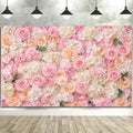 12x10ft Pink & Peach Floral Wall Backdrop, Blush Rose Hydrangea Flower Photography Background for Wedding, Bridal Shower, Baby Shower & Photo Booth Props by Uokiuki