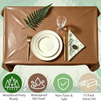 12 Pack Woodland Round Plastic Tablecloth (Woodland-Rectangle) - Image 4